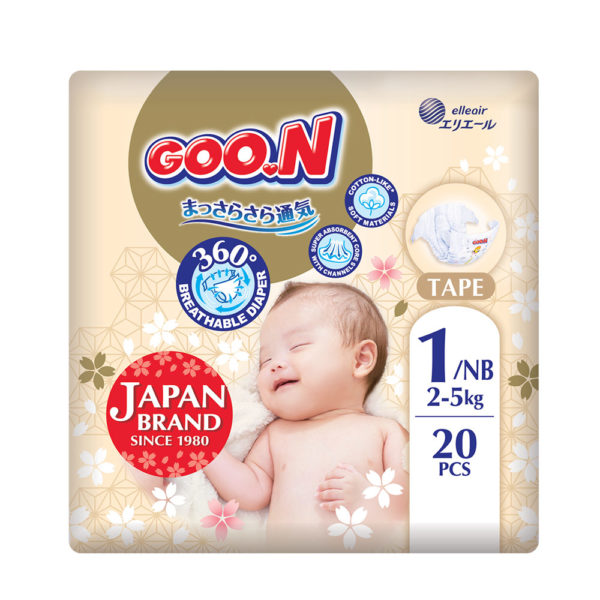 Goo.N Premium Soft пелени размер 1 2-5кг 20 бр.