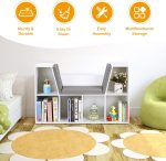 3 в 1 Детска Етажерка, Библиотека и Пейка, 6 Отделения за Съхранение на Играчки и Книжки, Подарък за 3+ години - Image 13