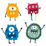 Комплект 4 броя стикери MONSTER за декорация на детска стая, стена, прозорец, мебели - Image 5