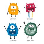 Комплект 4 броя стикери MONSTER за декорация на детска стая, стена, прозорец, мебели