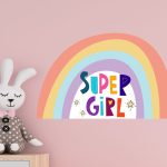 Комплект 2 броя стикери SUPER GIRL за декорация на детска стая, стена, прозорец, мебели - Image 6
