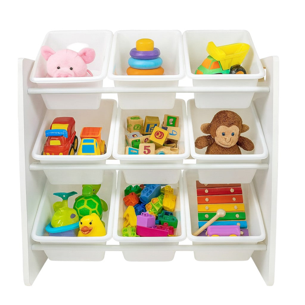 JWTR-3006-DETSKI-ORGANAIZER-ZA-IGRACHKI Етажерка за играчки GINGER HOME с 9 Кутии за Съхранение WHITE JWTR-3006 - Image 2
