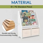 Детски Дървен Органайзер 2 в 1, Етажерка за Книжки и Кутии за Съхранение на Играчки - Image 3