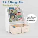 Детски Дървен Органайзер 2 в 1, Етажерка за Книжки и Кутии за Съхранение на Играчки - Image 4
