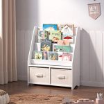 Детски Дървен Органайзер 2 в 1, Етажерка за Книжки и Кутии за Съхранение на Играчки - Image 5