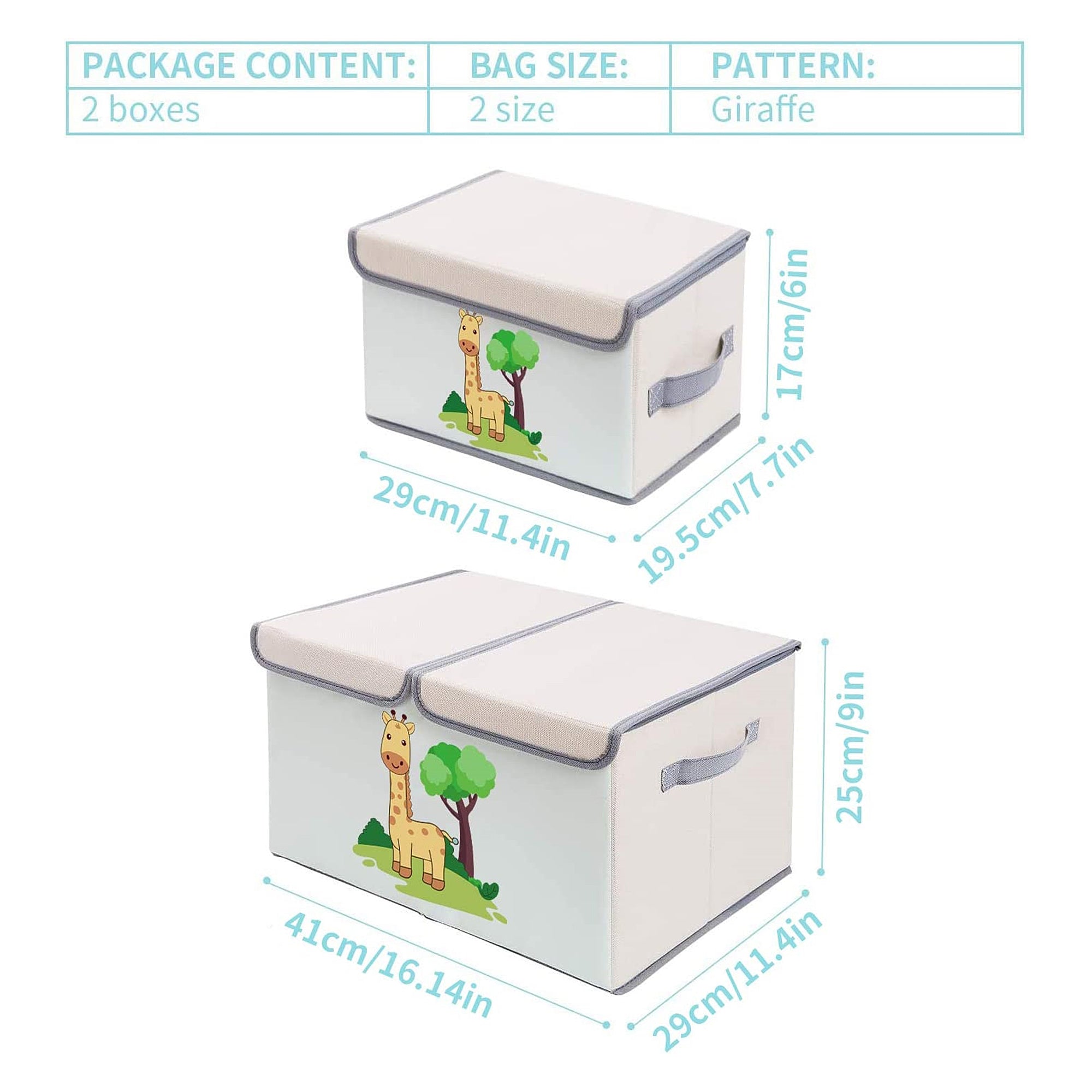 Komplekt-2-broya-Sgavaemi-Kutii-za-Sahranenie-s-Kapak-i-Drazhki-GIRAFFE-za-Igrachki-Knizhki-Drehi-SN04-3 Комплект 2 броя Сгъваеми Кутии за Съхранение с Капак и Дръжки - GIRAFFE,  за Детски Играчки, Книжки, Дрехи - Image 3