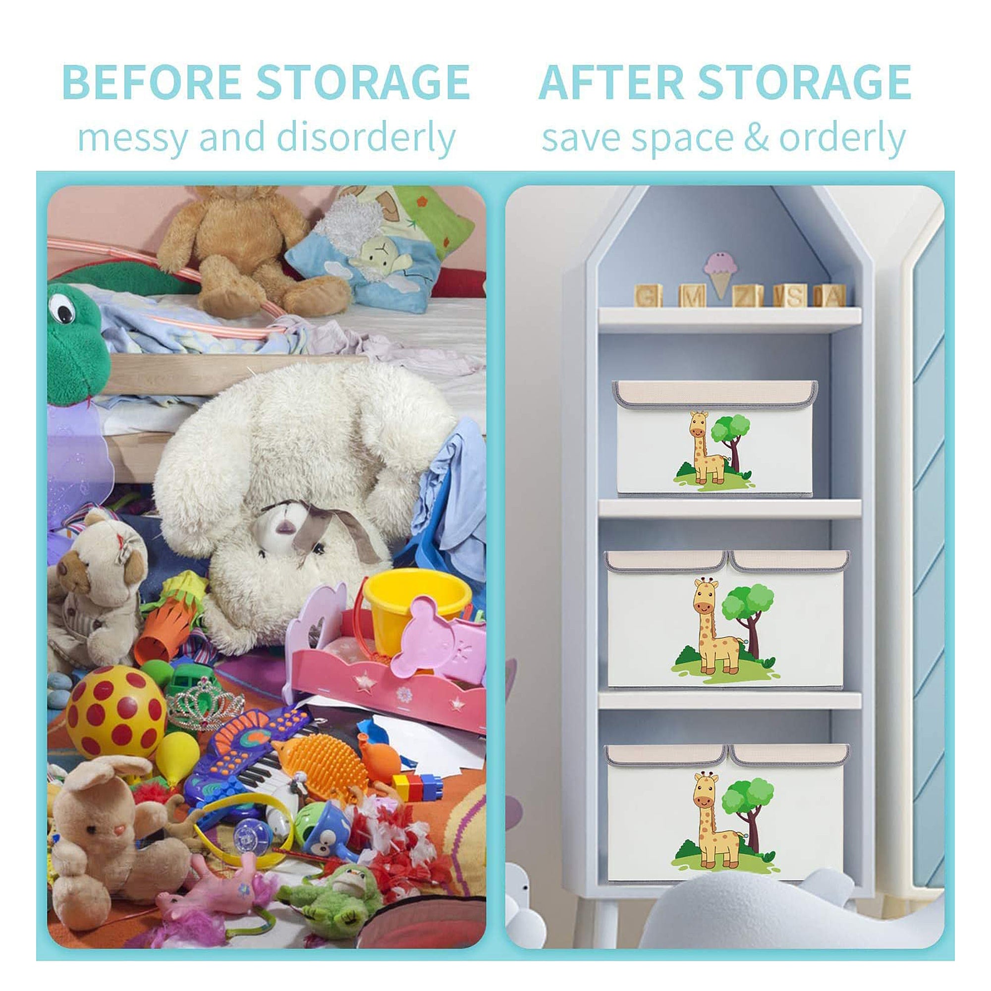 Komplekt-2-broya-Sgavaemi-Kutii-za-Sahranenie-s-Kapak-i-Drazhki-GIRAFFE-za-Igrachki-Knizhki-Drehi-SN04-6 Комплект 2 броя Сгъваеми Кутии за Съхранение с Капак и Дръжки - GIRAFFE,  за Детски Играчки, Книжки, Дрехи - Image 7