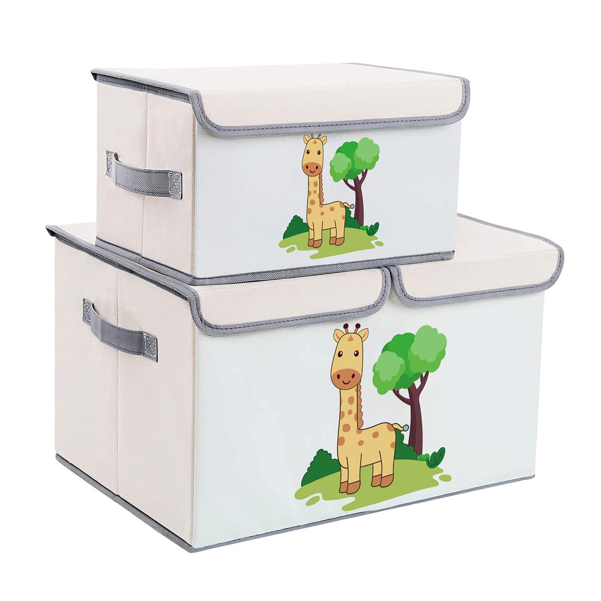Komplekt-2-broya-Sgavaemi-Kutii-za-Sahranenie-s-Kapak-i-Drazhki-GIRAFFE-za-Igrachki-Knizhki-Drehi-SN04 Комплект 2 броя Сгъваеми Кутии за Съхранение с Капак и Дръжки - GIRAFFE,  за Детски Играчки, Книжки, Дрехи - Image 1