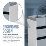 Органайзер за Играчки, Етажерка за Детска Стая, Шкаф, Секция с Кутии за Съхранение - Бяло, Сиво - Image 5