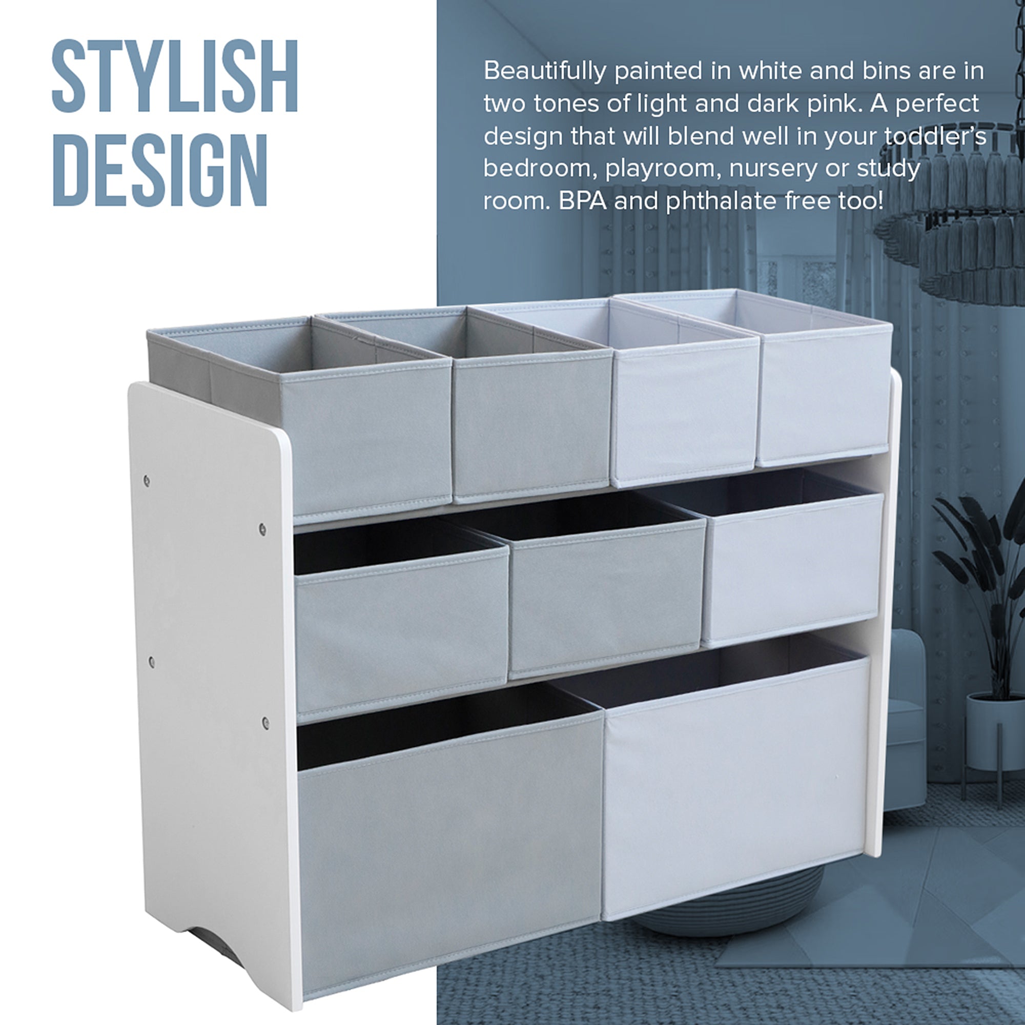 Organayzer-za-Igrachki-Etazherka-za-Detska-Staya-Shkaf-Sektsia-s-Kutii-za-Sahranenie-Byalo-Sivo-JWTR-3090-1-6_c2aa8f70-aaa8-40ac-9d55-802d1e22cfef Органайзер за Играчки, Етажерка за Детска Стая, Шкаф, Секция с Кутии за Съхранение - Бяло, Сиво - Image 10