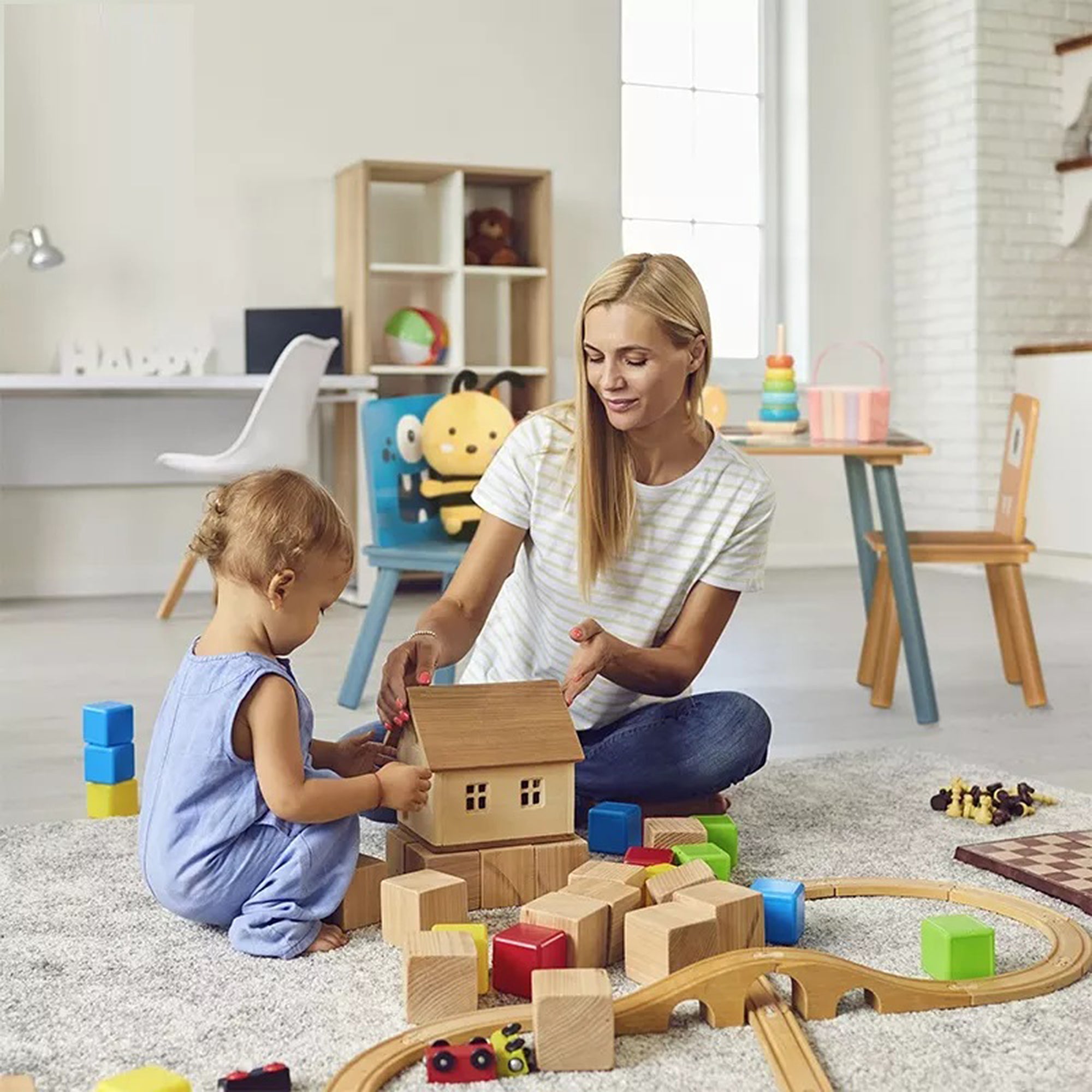 TF6051-3 Детска Дървена Маса с 2 Столчета, Комплект - за Игра, Рисуване, Хранене - GHOSTS - Image 8