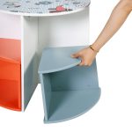 Детска Дървена Маса, Кръгла с 4 Стабилни Столчета, Комплект с Компактен Дизайн - DOGS - Image 4