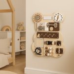 Дървен Бизи Борд Мече GINGER HOME, Монтесори Дъска за Фина Моторика, 30x39 см - Image 11