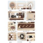 Дървен Бизи Борд Мече GINGER HOME, Монтесори Дъска за Фина Моторика, 30x39 см - Image 7