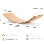 Дървена Дъска за Баланс Ginger Home – Безопасна Играчка за Деца, 82x30x15 см - Image 14