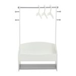 Дървена Стойка за Детски Дрехи, Етажерка с Рафтове за Съхранение - WHITE/GREY - Image 11