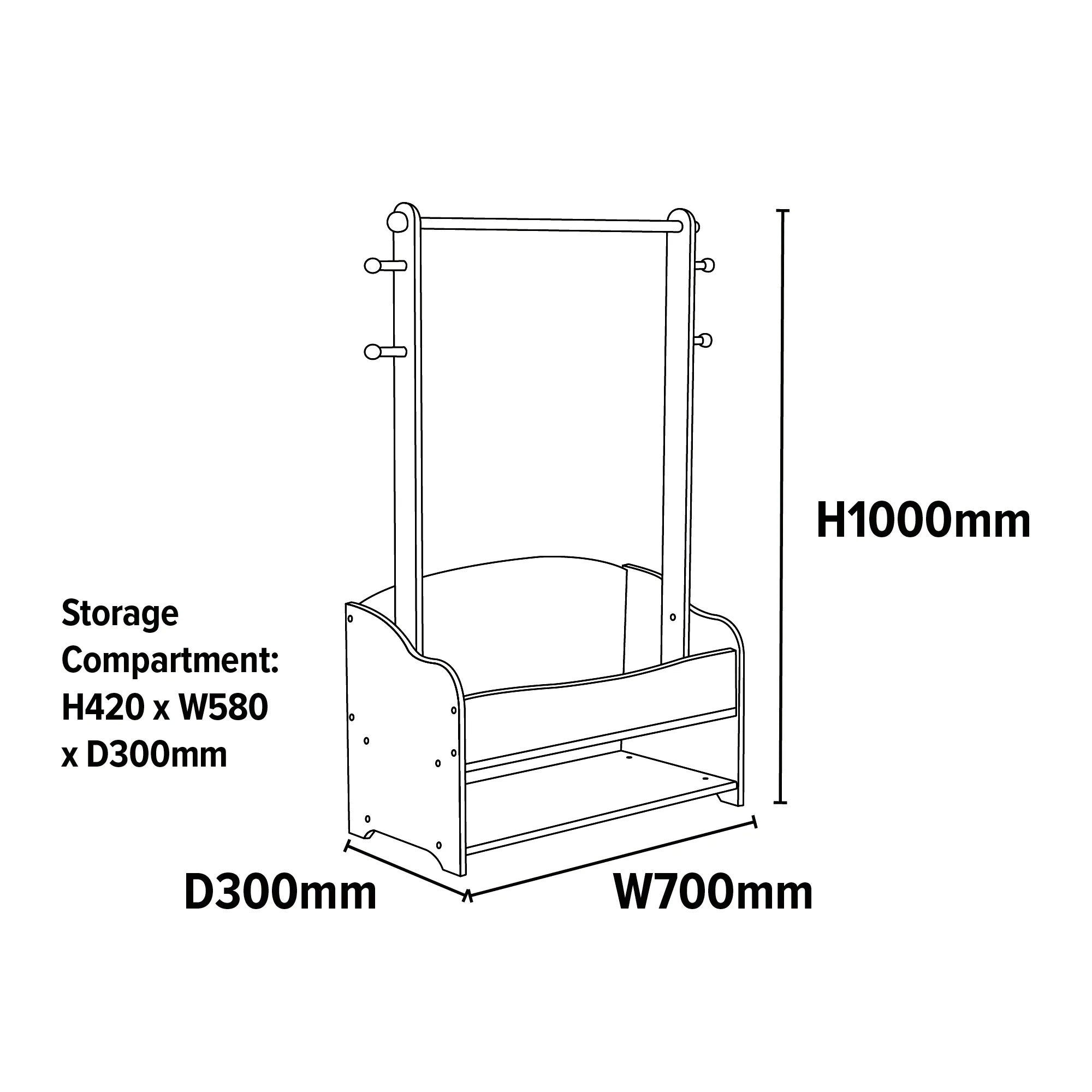 darvena-stoyka-za-detski-drehi-etazherka-s-raftove-za-sahranenie-garderob-byalo-sivo-TF6203-9 Дървена Стойка за Детски Дрехи, Етажерка с Рафтове за Съхранение - WHITE/GREY - Image 12