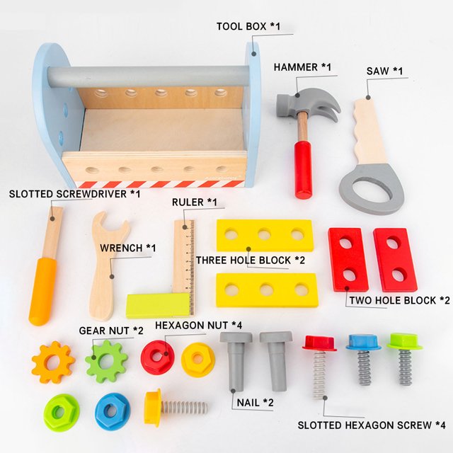 darveni-instrumenti-v-kutia-za-nosene-komplekt-za-igra-22-12-15-sm-W03D150-11 Дървени Инструменти в Кутия за Носене, Комплект за Игра, 22х12х15 см. - Image 12