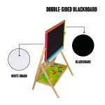 Детска Дървена Дъска, Статив 3 в 1 - Черна дъска, Магнитна Дъска, Бяла Дъска с Аксесоари - Image 11