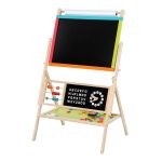 Детска Дървена Дъска, Статив 3 в 1 - Черна дъска, Магнитна Дъска, Бяла Дъска с Аксесоари - Image 7