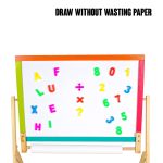 Детска Дървена Дъска, Статив 3 в 1 - Черна дъска, Магнитна Дъска, Бяла Дъска с Аксесоари - Image 10