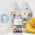 Детска Дървена Дъска с Магнити на Стойка, за Учене, Рисуване и Съхранение - MONSTER - Image 8