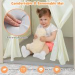 Детска Дървена Къща за Игра 6 в 1 GINGER HOME – Стол, Маса, Черна Дъска, Органайзер, Тента и Мека Подложка - Image 7