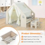 Детска Дървена Къща за Игра 6 в 1 GINGER HOME – Стол, Маса, Черна Дъска, Органайзер, Тента и Мека Подложка - Image 8
