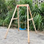 Детска Дървена Люлка GINGER HOME, 156x200x201 см, Безопасна Игра на Открито - Image 4