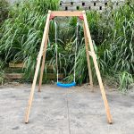 Детска Дървена Люлка GINGER HOME, 156x200x201 см, Безопасна Игра на Открито - Image 5