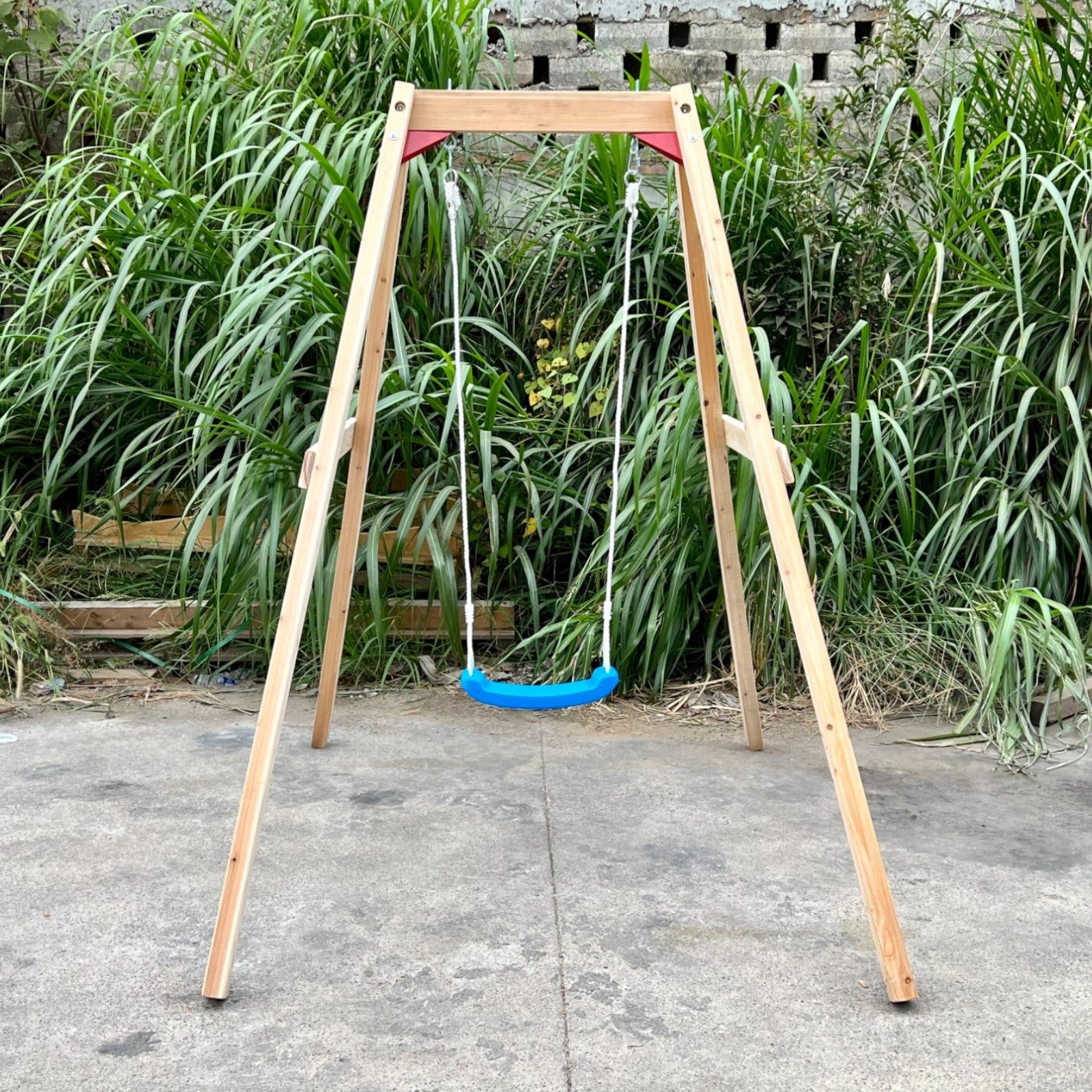 detska-darvena-lyulka-ginger-home-156x200x201-bezopasna-igra-na-otkrito-C672-4 Детска Дървена Люлка GINGER HOME, 156x200x201 см, Безопасна Игра на Открито - Image 5