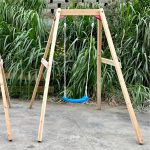 Детска Дървена Люлка GINGER HOME, 156x200x201 см, Безопасна Игра на Открито - Image 6