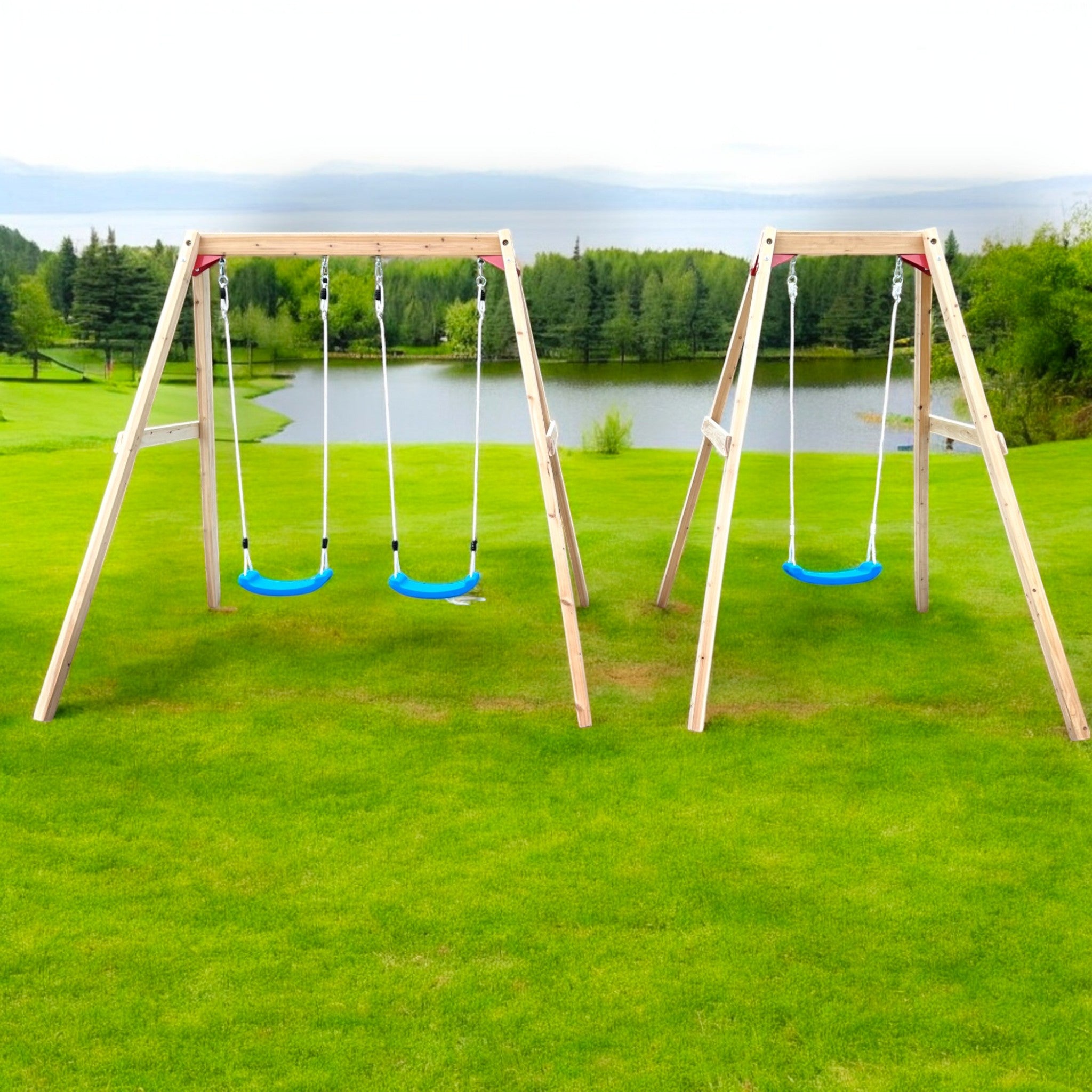 detska-darvena-lyulka-ginger-home-156x200x201-bezopasna-igra-na-otkrito-C672-7 Детска Дървена Люлка GINGER HOME, 156x200x201 см, Безопасна Игра на Открито - Image 8