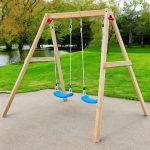 Детска Дървена Люлка GINGER HOME за Градина, Двойна, 225x200x201 см - Image 3