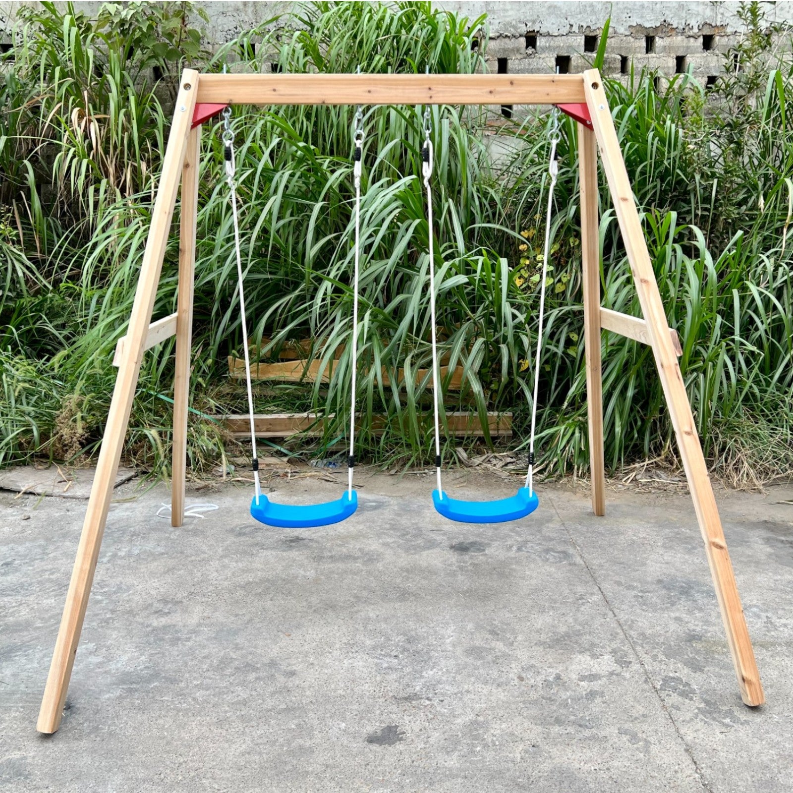 detska-darvena-lyulka-ginger-home-za-gradina-dvoyna-225x200x201-C673-5 Детска Дървена Люлка GINGER HOME за Градина, Двойна, 225x200x201 см - Image 6