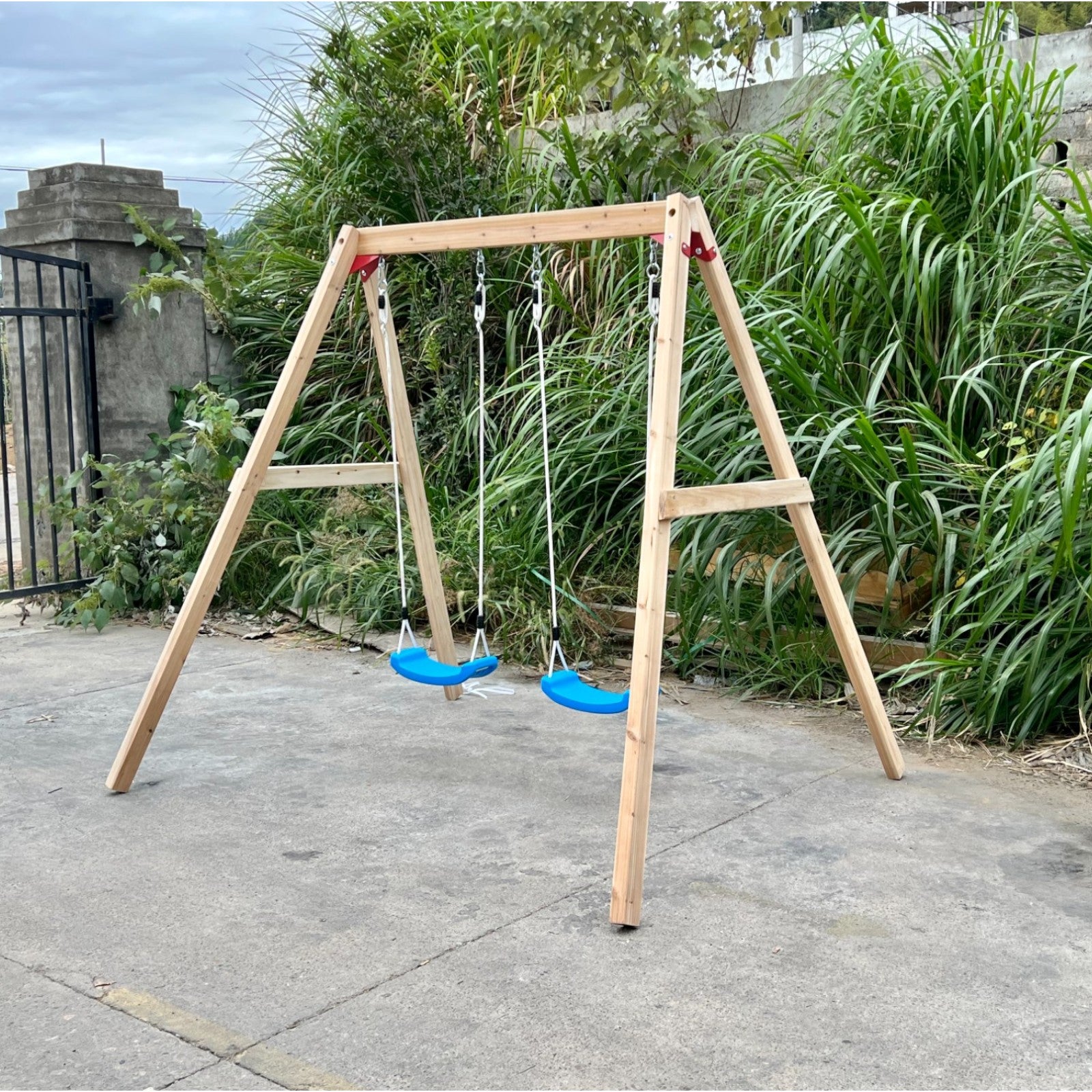 detska-darvena-lyulka-ginger-home-za-gradina-dvoyna-225x200x201-C673-6 Детска Дървена Люлка GINGER HOME за Градина, Двойна, 225x200x201 см - Image 7