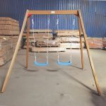 Детска Дървена Люлка GINGER HOME за Градина, Двойна, 225x200x201 см - Image 9