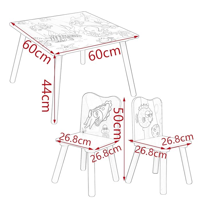 detska-darvena-masa-i-stolcheta-ginger-home-s-morski-zhivotni-komplekt-za-risuvane-igra-uchene-i-hranene-TF4290-17 Детска Дървена Маса и Столчета GINGER HOME с Морски Животни - Комплект за Рисуване, Игра, Учене и Хранене - Image 18