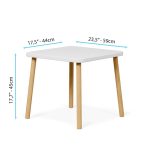 Детска Дървена Маса с 2 Столчета BUNNY, Комплект за Учене, Рисуване, Игра, Хранене, за Детска Стая, Бял - Image 16