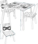 Детска Дървена Маса с 2 Столчета, Комплект за Учене, Игра, Рисуване, Хранене, Бяло, Розово - SUPER GIRL - Image 14