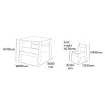 Детска Дървена Маса с 2 Столчета, с контейнер за играчки, конструктори и място за съхранение на книжки - Бяло/Синьо - Image 14