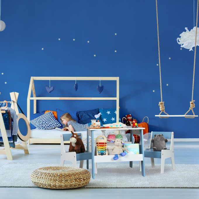 detska-darvena-masa-s-2-stolcheta-s-konteyner-za-igrachki-konstruktori-i-myasto-za-sahranenie-na-knizhki-byalo-sinyo-TF6266-6 Детска Дървена Маса с 2 Столчета, с контейнер за играчки, конструктори и място за съхранение на книжки - Бяло/Синьо - Image 9