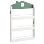Детска Етажерка за Книги и Играчки GINGER HOME – Къщичка, 3 Рафта, Дърво, 60x12x106 см - Image 4