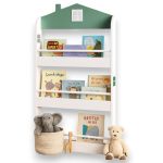 Детска Етажерка за Книги и Играчки GINGER HOME – Къщичка, 3 Рафта, Дърво, 60x12x106 см - Image 6