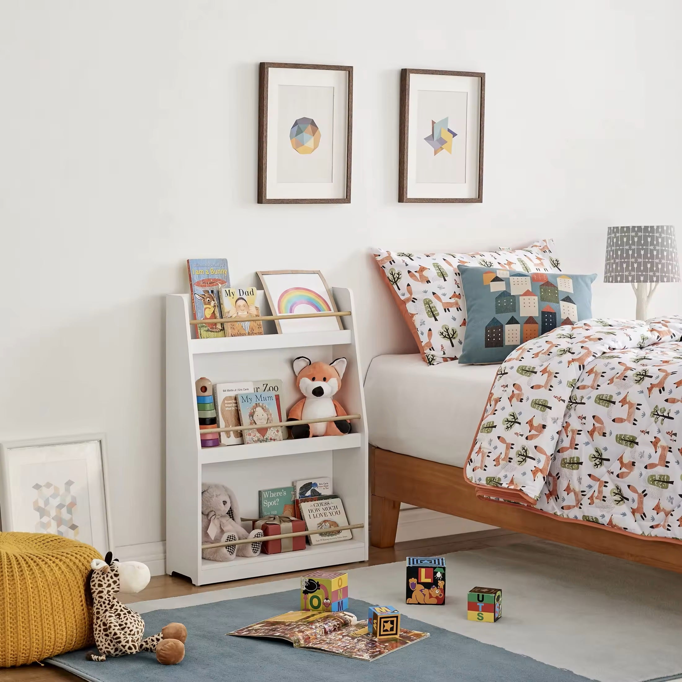 detska-etazherka-ginger-home-darven-organayzer-za-knizhki-i-igrachki-byal-cvyat-za-uyutnata-detska-staya-TF6142-W-14 Детска Етажерка GINGER HOME, Дървен Органайзер за Книжки и Играчки, Бял Цвят, за Уютната Детска Стая - Image 15