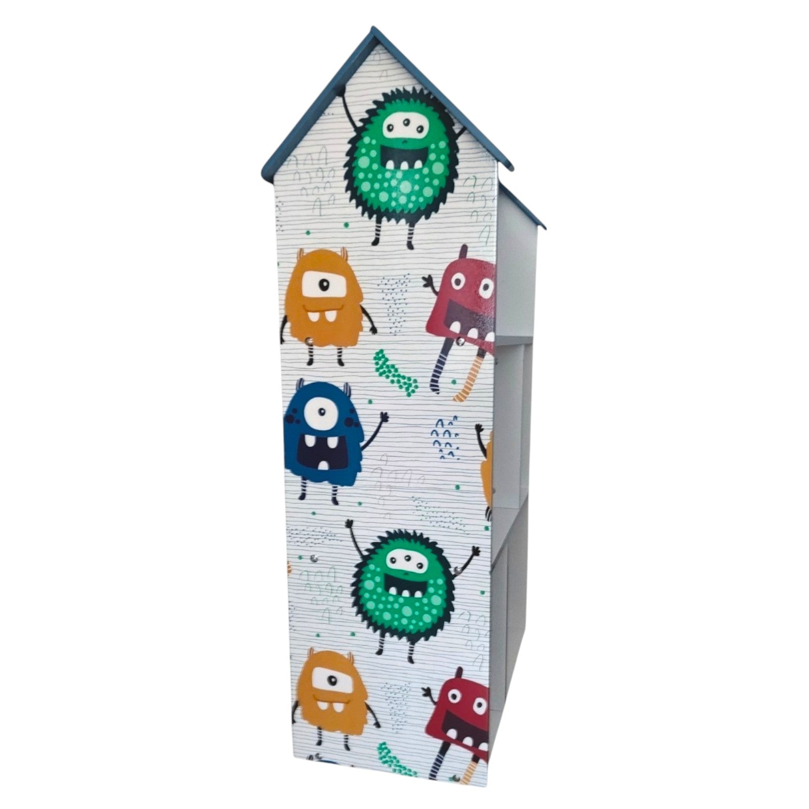 detska-etazherka-ginger-home-kashtichka-monster-sinya-za-sahranenie-na-igrachki-i-knizhki-TF5865-10 Детска етажерка GINGER HOME - Къщичка MONSTER, Синя за съхранение на играчки и книжки - Image 3