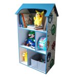 Детска етажерка GINGER HOME - Къщичка MONSTER, Синя за съхранение на играчки и книжки - Image 6