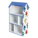 Детска етажерка GINGER HOME - Къщичка MONSTER, Синя за съхранение на играчки и книжки - Image 15