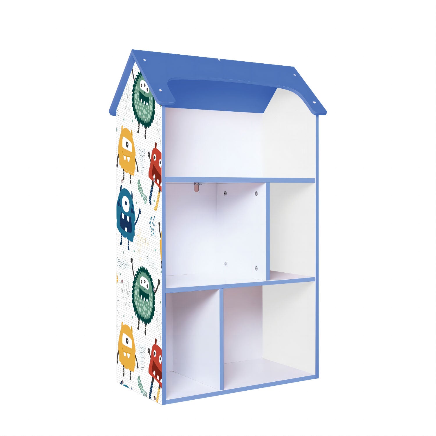 detska-etazherka-ginger-home-kashtichka-monster-sinya-za-sahranenie-na-igrachki-i-knizhki-TF5865-3 Детска етажерка GINGER HOME - Къщичка MONSTER, Синя за съхранение на играчки и книжки - Image 17