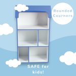 Детска етажерка GINGER HOME - Къщичка MONSTER, Синя за съхранение на играчки и книжки - Image 20